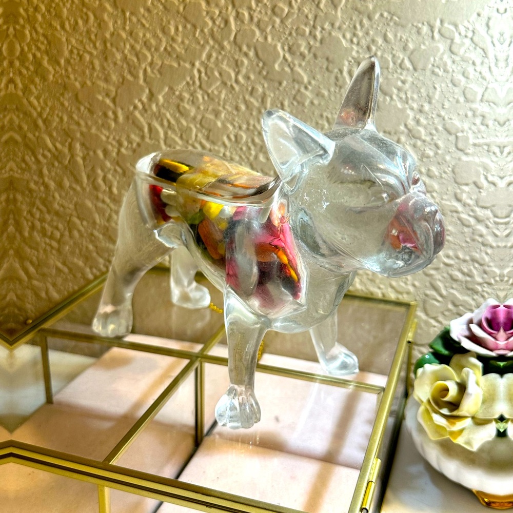Flint Glass Company Boston Terrier Glass Covered Candy Dish c. 1929